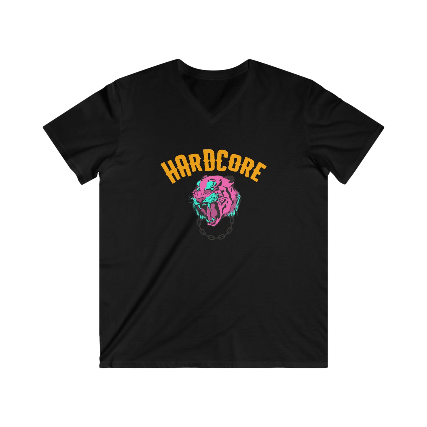 "Hardcore" (Men's Fitted V-Neck Short Sleeve Tee)
