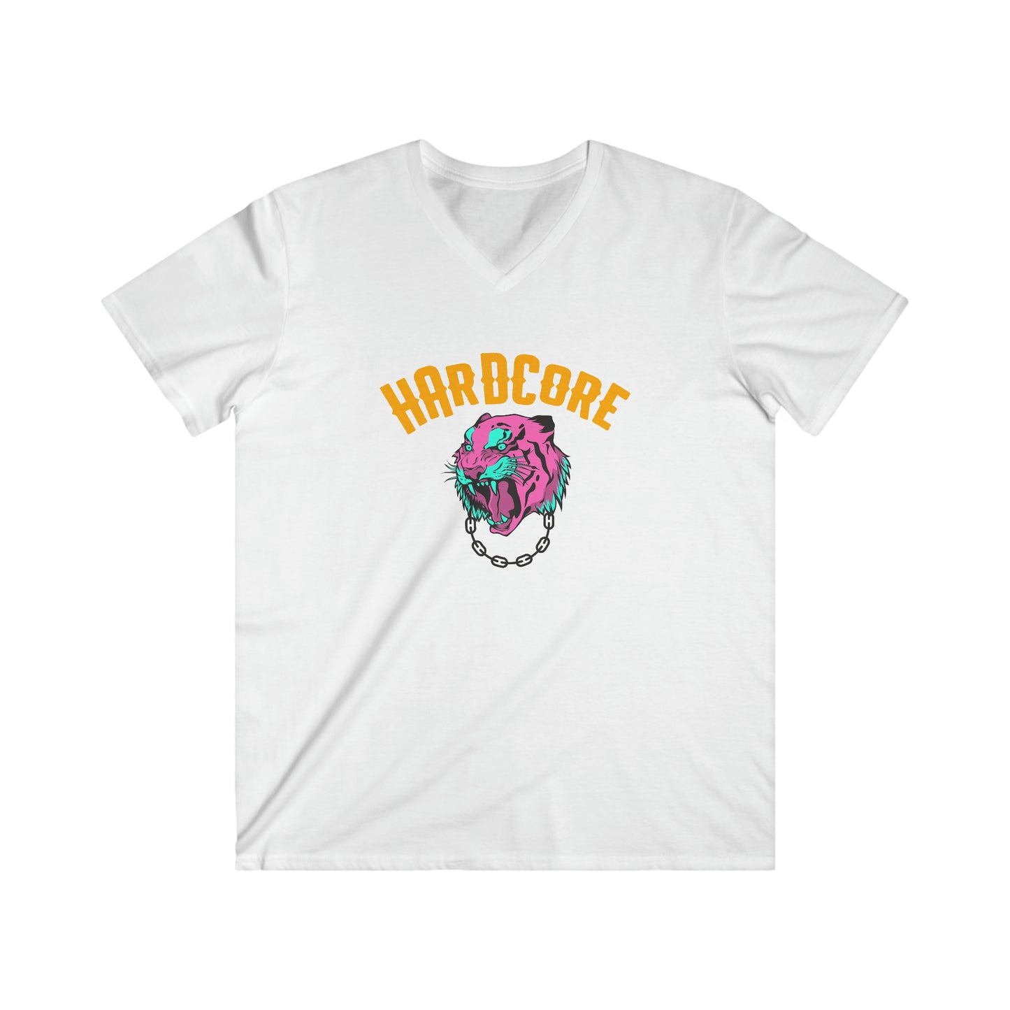 "Hardcore" (Men's Fitted V-Neck Short Sleeve Tee)