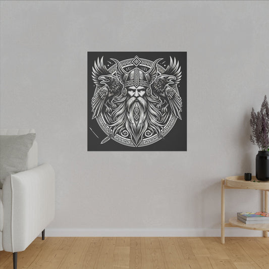 Norse God Odin with His Ravens- Canvas Wall Art