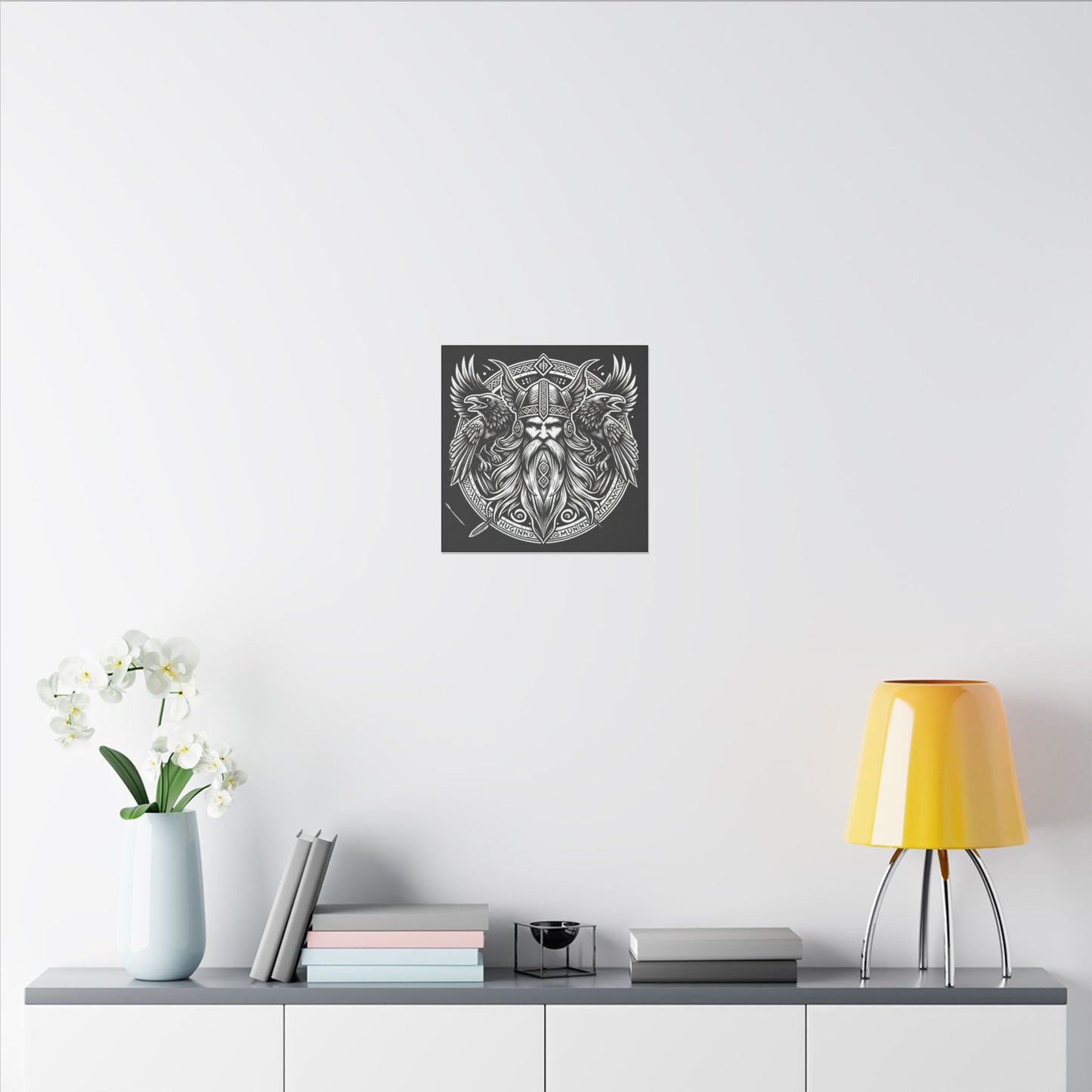 Norse God Odin with His Ravens- Canvas Wall Art