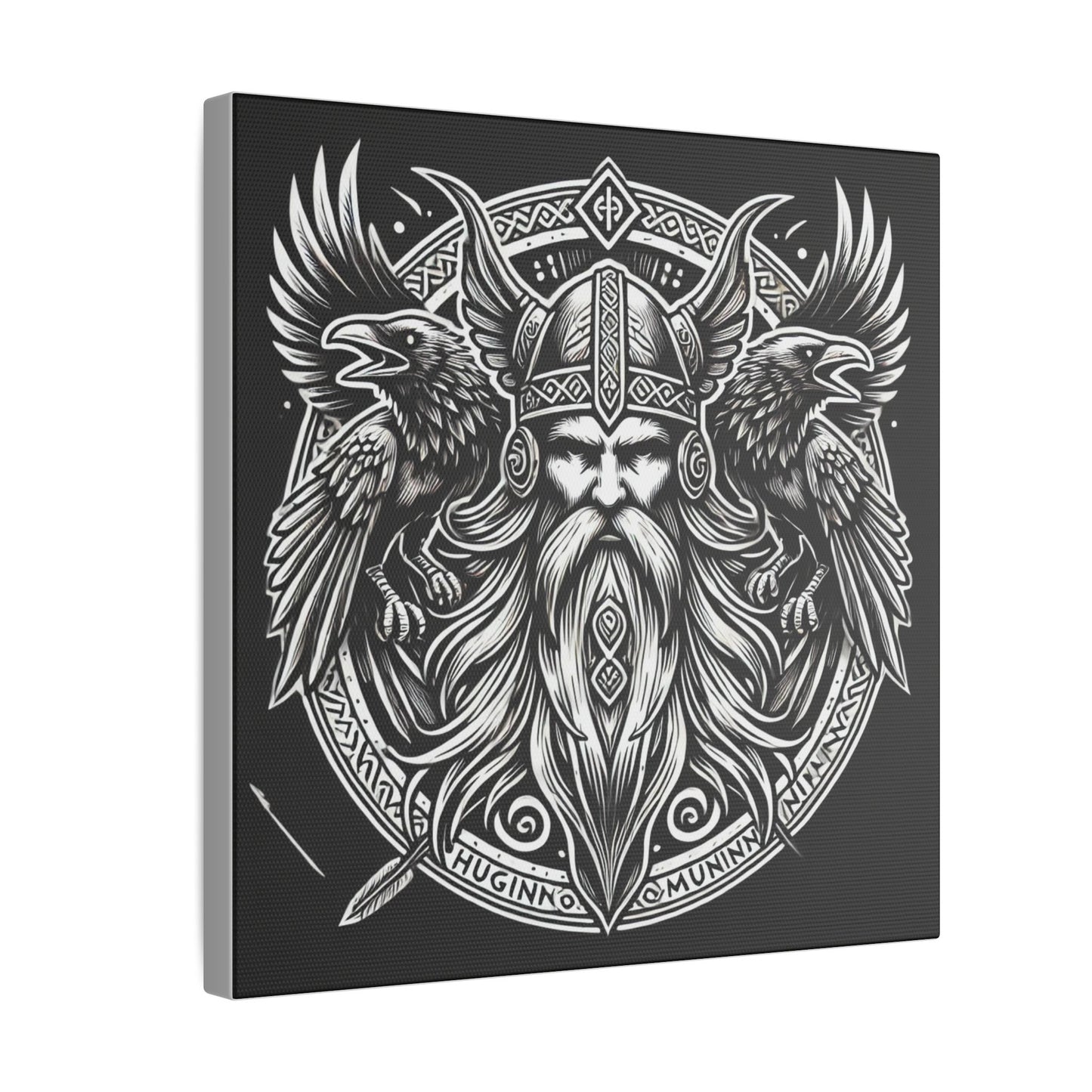 Norse God Odin with His Ravens- Canvas Wall Art