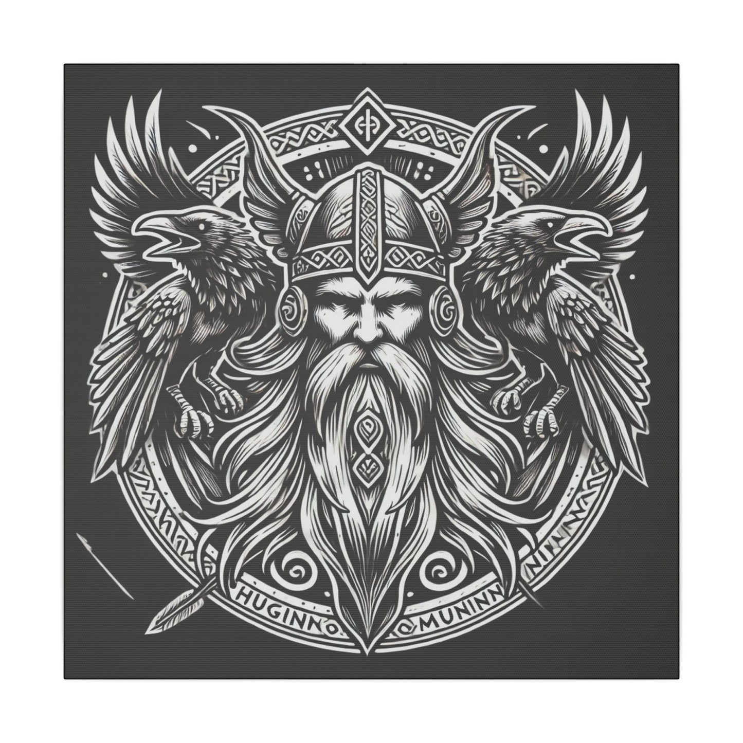 Norse God Odin with His Ravens- Canvas Wall Art