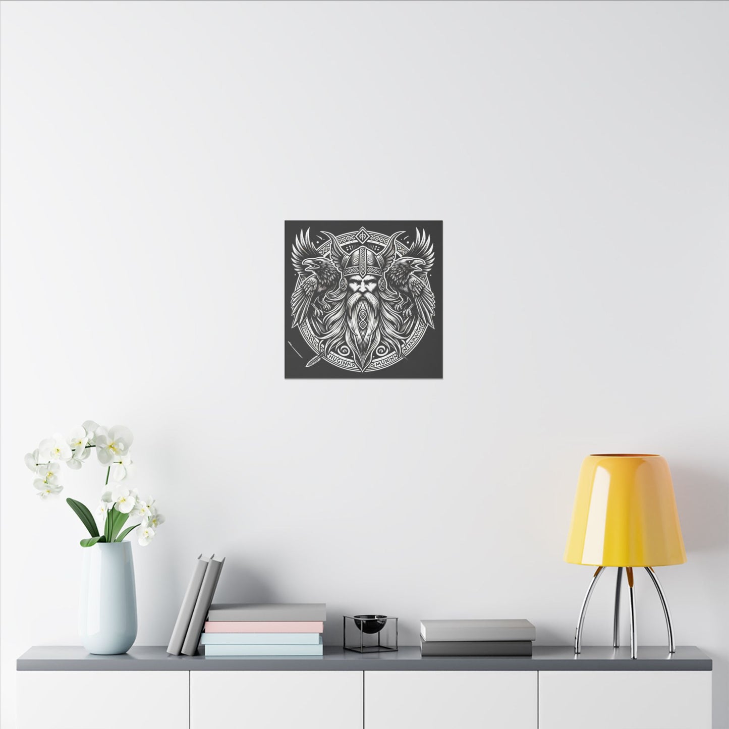 Norse God Odin with His Ravens- Canvas Wall Art