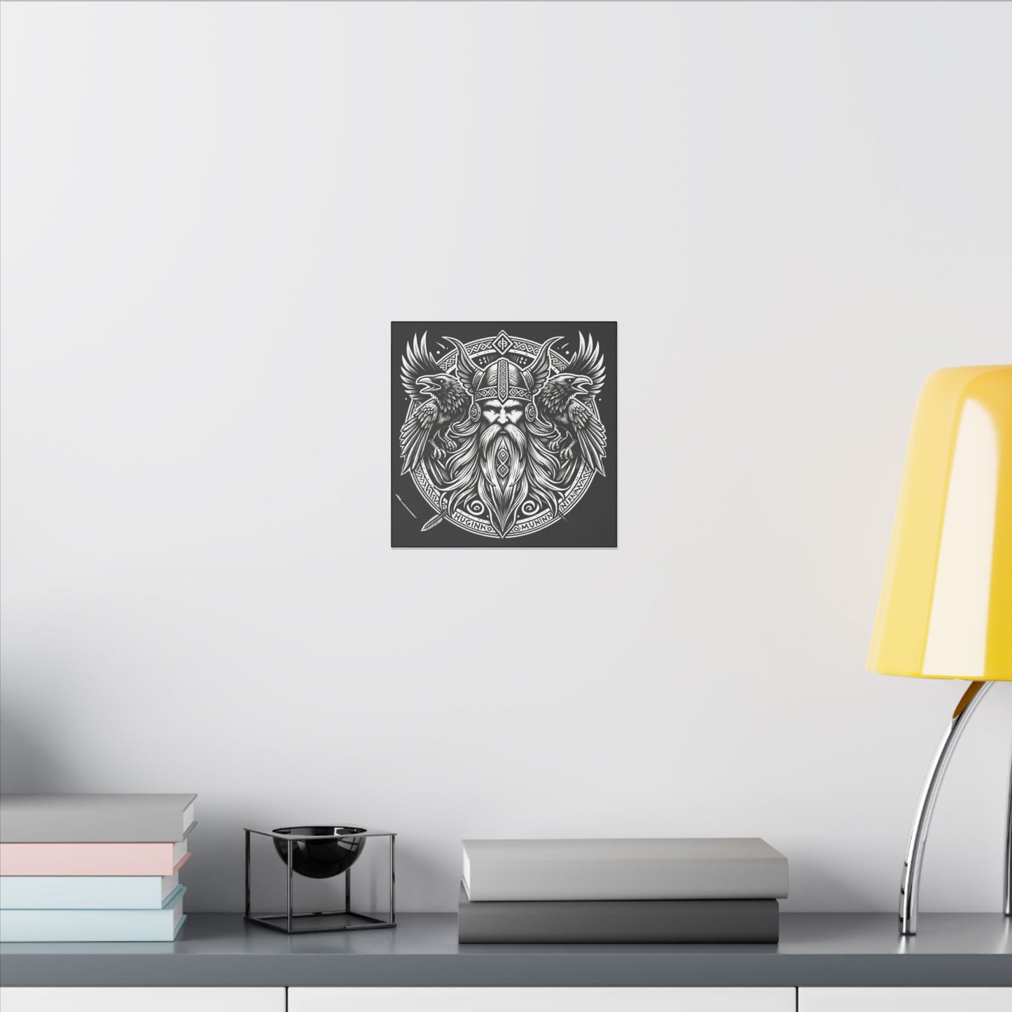 Norse God Odin with His Ravens- Canvas Wall Art