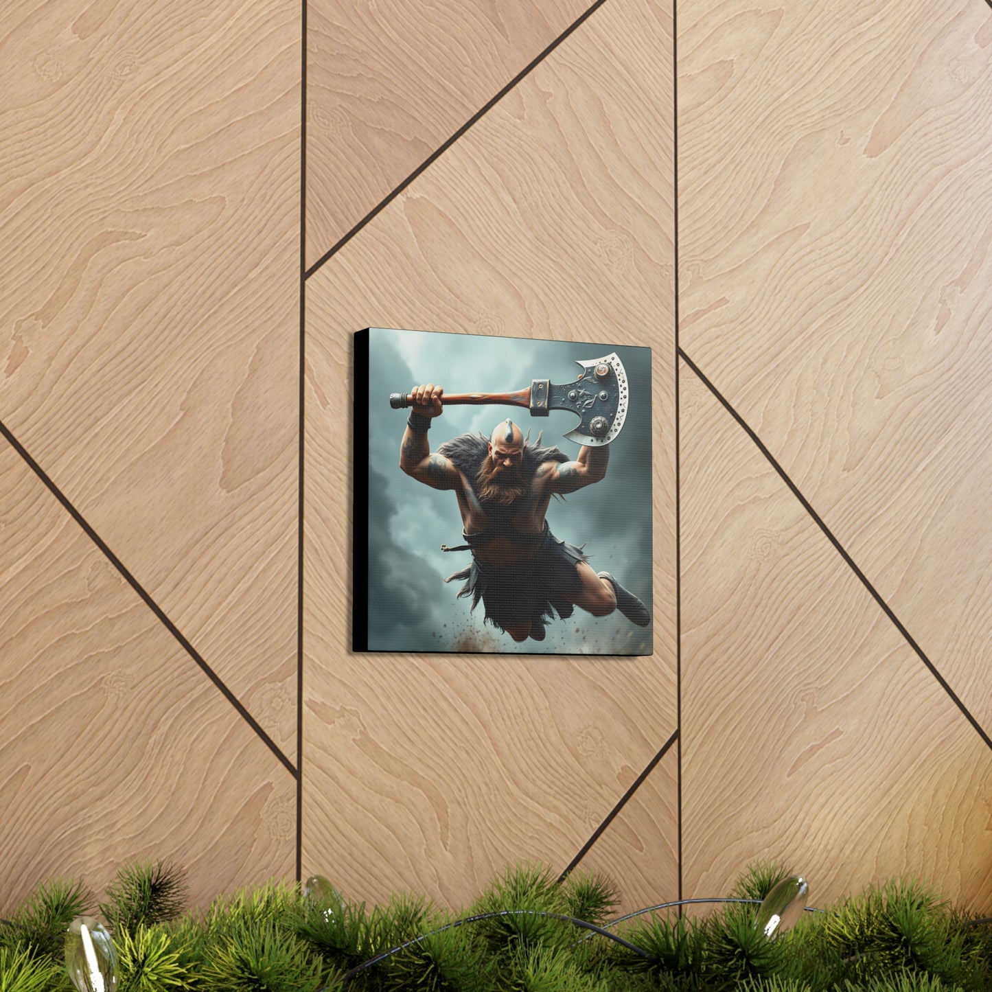 Viking Beserker in Mid Air Assault- Canvas Print