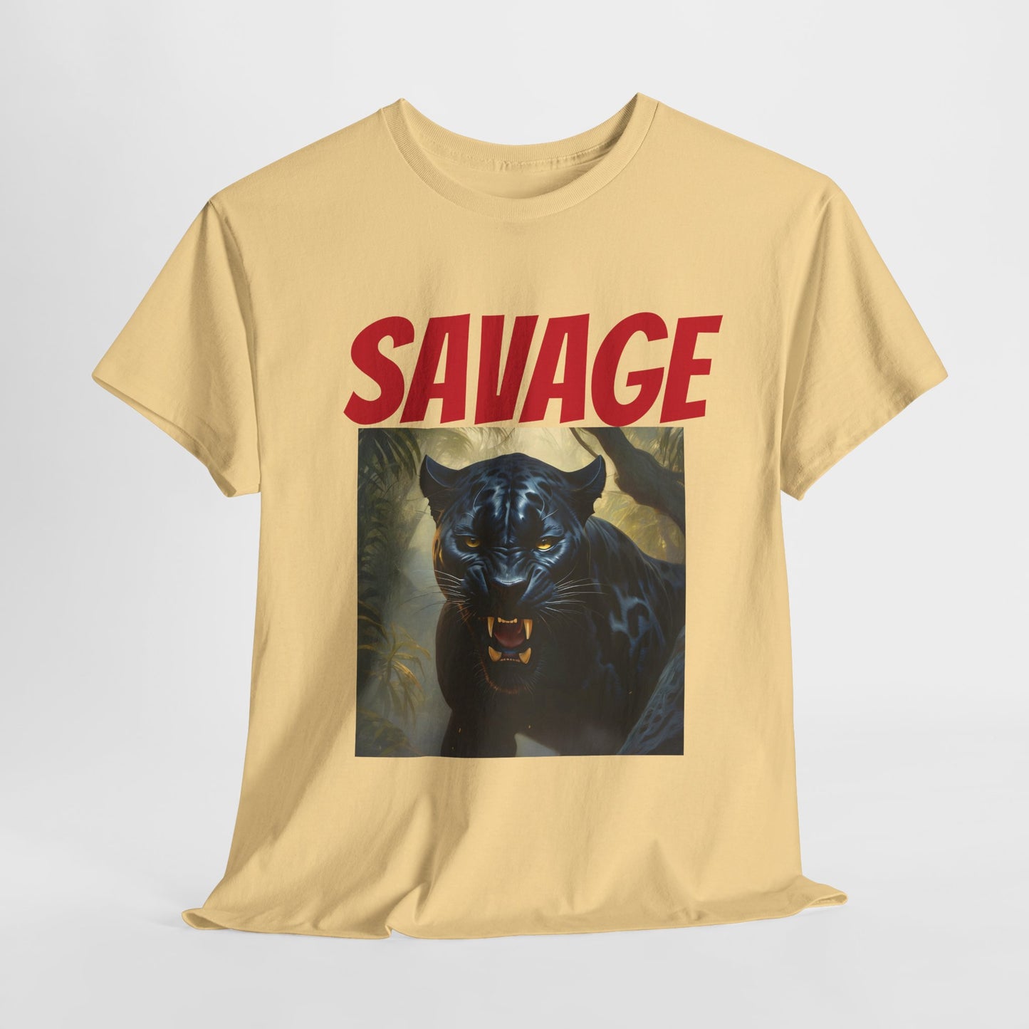 Panther In The Jungle- (Unisex Heavy Cotton Tee)