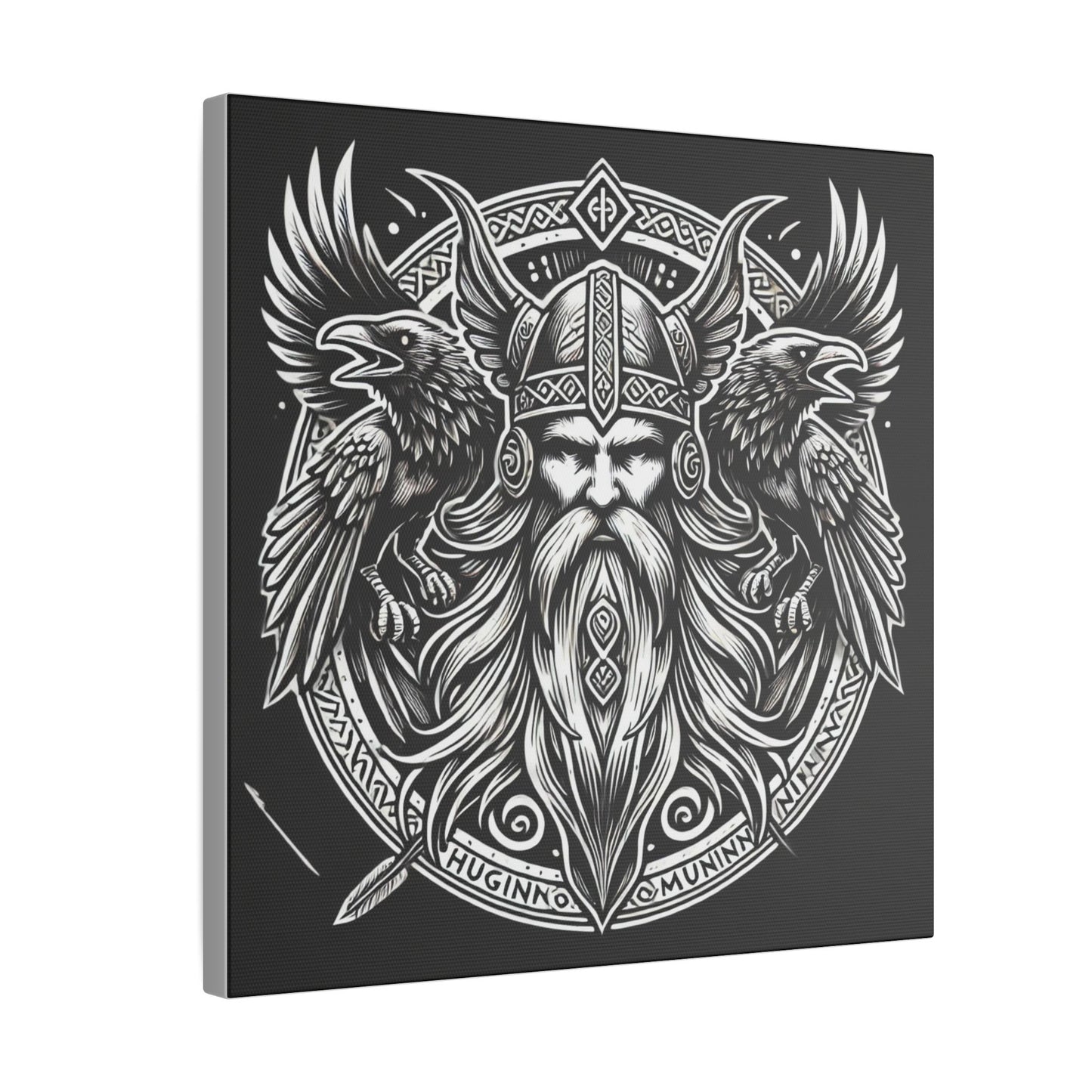 Norse God Odin with His Ravens- Canvas Wall Art